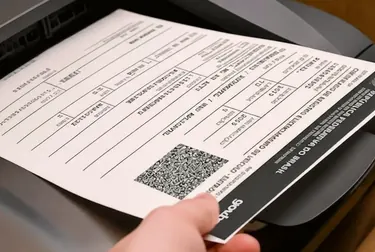 Despachante em atividade, realizando a impressão do CRLV-e para um cliente.